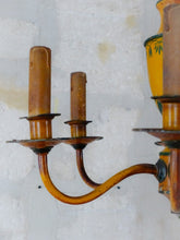 Load image into Gallery viewer, Gorgeous French Antique Chandelier 6 Lights Painted Tole Empire 19TH Directoire