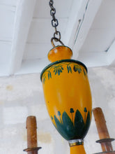 Load image into Gallery viewer, Gorgeous French Antique Chandelier 6 Lights Painted Tole Empire 19TH Directoire