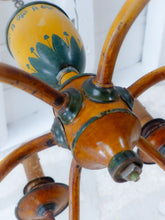 Load image into Gallery viewer, Gorgeous French Antique Chandelier 6 Lights Painted Tole Empire 19TH Directoire