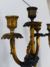 Load image into Gallery viewer, Gorgeous Antique Pair French Couple Cherub Candlestick gilded Bronze Patina 19TH