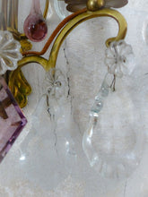 Load image into Gallery viewer, BACCARAT 19TH Gorgeous PAIR Wall Light Clear Crystal Drop Sconces Lyre