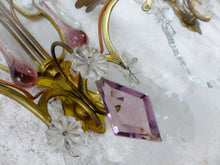 Load image into Gallery viewer, BACCARAT 19TH Gorgeous PAIR Wall Light Clear Crystal Drop Sconces Lyre