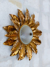 Load image into Gallery viewer, 22" Large Mid Century Gilded Foliage Wall Light Ceiling Sunburst BANCI Style