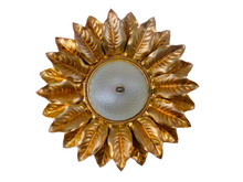 Load image into Gallery viewer, 22" Large Mid Century Gilded Foliage Wall Light Ceiling Sunburst BANCI Style