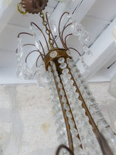 Load image into Gallery viewer, Gorgeous Vintage French Basket Chandelier 6 Fires Clear Drops Prisms Cup 1950