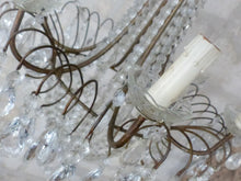 Load image into Gallery viewer, Gorgeous Vintage French Basket Chandelier 6 Fires Clear Drops Prisms Cup 1950