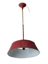 Load image into Gallery viewer, French Antique Ceiling Red Painted Tole Empire 19TH Directoire Bouillotte