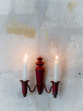 Load image into Gallery viewer, French Antique Wall Light Sconce Painted Tole 19TH Directoire Empire Candlestick