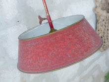 Load image into Gallery viewer, French Antique Ceiling Red Painted Tole Empire 19TH Directoire Bouillotte