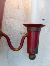 Load image into Gallery viewer, French Antique Wall Light Sconce Painted Tole 19TH Directoire Empire Candlestick