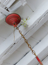 Load image into Gallery viewer, French Antique Ceiling Red Painted Tole Empire 19TH Directoire Bouillotte