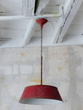 Load image into Gallery viewer, French Antique Ceiling Red Painted Tole Empire 19TH Directoire Bouillotte