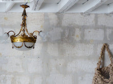 Load image into Gallery viewer, 19TH Antique French 3 Arms Ormolu Bronze Brass Chandelier Cut Crystal Ceiling