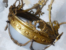 Load image into Gallery viewer, 19TH Antique French 3 Arms Ormolu Bronze Brass Chandelier Cut Crystal Ceiling
