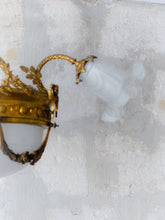 Load image into Gallery viewer, 19TH Antique French 3 Arms Ormolu Bronze Brass Chandelier Cut Crystal Ceiling
