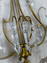 Load image into Gallery viewer, MURANO Antique Wall Light Aqua Blue Opaline Drops Crystal Prisms 1930 Chandelier