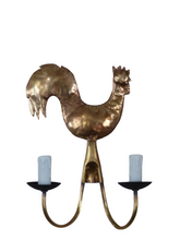Load image into Gallery viewer, Gorgeous 1950 Wall Light Brass Rooster Atelier Cerenne of Vallauris Modernist