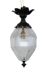 Load image into Gallery viewer, Gorgeous Small French Hall Lantern 1900 Chandelier Ceiling Gilded Bronze Crystal