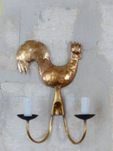 Load image into Gallery viewer, Gorgeous 1950 Wall Light Brass Rooster Atelier Cerenne of Vallauris Modernist