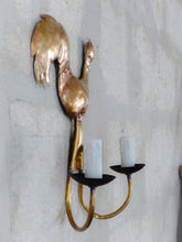 Load image into Gallery viewer, Gorgeous 1950 Wall Light Brass Rooster Atelier Cerenne of Vallauris Modernist