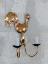 Load image into Gallery viewer, Gorgeous 1950 Wall Light Brass Rooster Atelier Cerenne of Vallauris Modernist