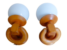 Load image into Gallery viewer, Superbe Paire Appliques Vintage Scandinave 1980 Pin & Globe verre blanc Ancienne