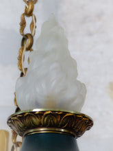 Load image into Gallery viewer, Antique French 6 Arms Ormolu Bronze Brass Tole Chandelier Ceiling Empire 1930 #2