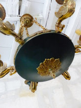 Load image into Gallery viewer, Antique French 6 Arms Ormolu Bronze Brass Tole Chandelier Ceiling Empire 1930 #2