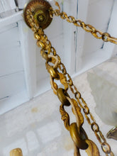 Load image into Gallery viewer, Antique French 6 Arms Ormolu Bronze Brass Tole Chandelier Ceiling Empire 1930 #2