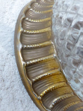 Load image into Gallery viewer, Gorgeous PAIR Mid-century Gilded Bronze Diamond Glass Ceiling Wall Light 1970