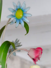 Load image into Gallery viewer, 60's Charming Florentine Chandelier Enameled Metal Tole Flowers Italian Ceiling