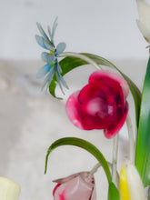 Load image into Gallery viewer, 60's Charming Florentine Chandelier Enameled Metal Tole Flowers Italian Ceiling