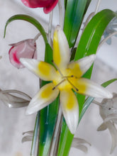 Load image into Gallery viewer, 60's Charming Florentine Chandelier Enameled Metal Tole Flowers Italian Ceiling