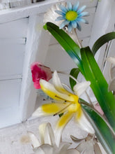 Load image into Gallery viewer, 60's Charming Florentine Chandelier Enameled Metal Tole Flower Italian Ceiling 2