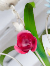 Load image into Gallery viewer, 60's Charming Florentine Chandelier Enameled Metal Tole Flower Italian Ceiling 2