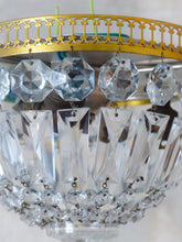 Load image into Gallery viewer, Gorgeous Vintage French Empire Ceiling D: 8" Gilded Brass & Prisms Crystal 50's