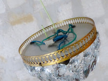 Load image into Gallery viewer, Gorgeous Vintage French Empire Ceiling D: 8" Gilded Brass & Prisms Crystal 50's