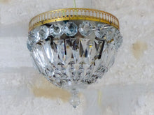 Load image into Gallery viewer, Gorgeous Vintage French Empire Ceiling D: 8" Gilded Brass & Prisms Crystal 50's