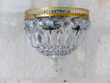 Load image into Gallery viewer, Gorgeous Vintage French Empire Ceiling D: 8" Gilded Brass & Prisms Crystal 50's