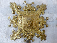 Load image into Gallery viewer, Antique FRENCH Pair Gilded Bronze Wall Light Sconce Candlestick 19TH Dolphins