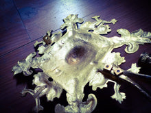 Load image into Gallery viewer, Antique FRENCH Pair Gilded Bronze Wall Light Sconce Candlestick 19TH Dolphins