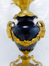 Load image into Gallery viewer, Gorgeous Antique French Candelabra Candlestick Blue Sevres gilded Bronze 19TH