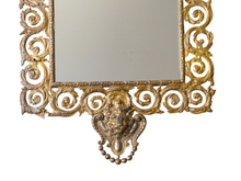 Load image into Gallery viewer, Large Antique 1880 French Bronze Mirror Rare Mascaron & Lion Head