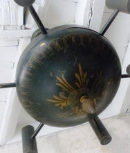 Load image into Gallery viewer, 19TH French Antique Quinquet Chandelier 6 Light Painted Bronze Empire Directoire