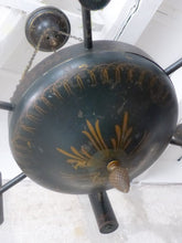 Load image into Gallery viewer, 19TH French Antique Quinquet Chandelier 6 Light Painted Bronze Empire Directoire