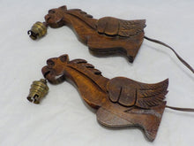 Load image into Gallery viewer, Pair Vintage French Carved Wood Gothic Chimera Wall Light Sconce Gargoye #6