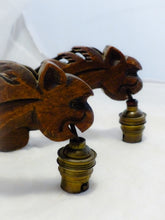 Load image into Gallery viewer, Pair Vintage French Carved Wood Gothic Chimera Wall Light Sconce Gargoye #6
