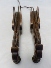 Load image into Gallery viewer, Pair Vintage French Carved Wood Gothic Chimera Wall Light Sconce Gargoye #7