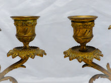 Load image into Gallery viewer, Gorgeous 19TH Antique Pair French Couple Cherub Candlestick gilded Bronze Patina