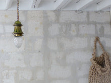 Load image into Gallery viewer, Gorgeous Small French Hall Lantern 1950 Chandelier Ceiling Gilded Cut Crystal
